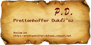 Prettenhoffer Dukász névjegykártya